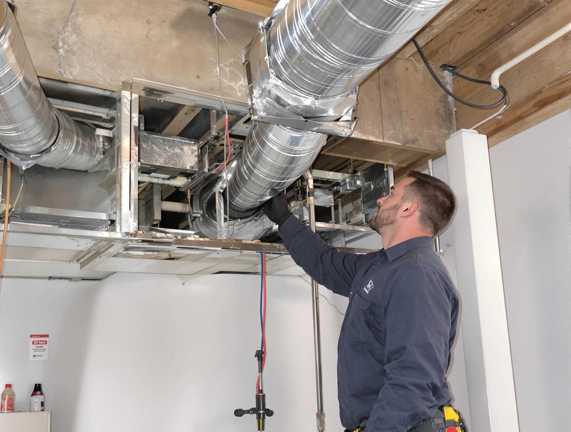 Forest Hills Air Duct Cleaning technician performing professional air duct repair using specialized tools in Forest Hills