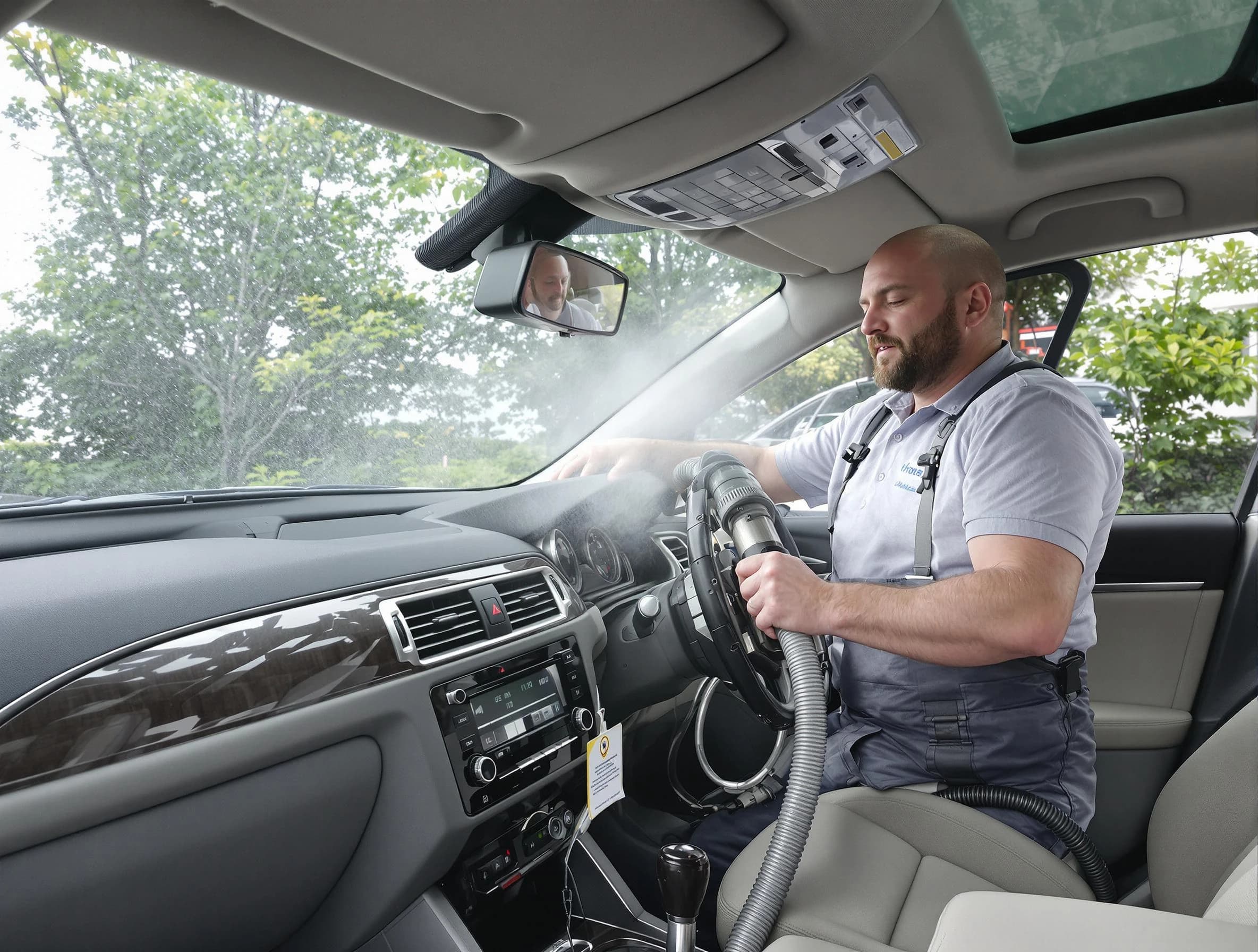 Forest Hills Air Duct Cleaning specialist performing professional car duct cleaning in Forest Hills