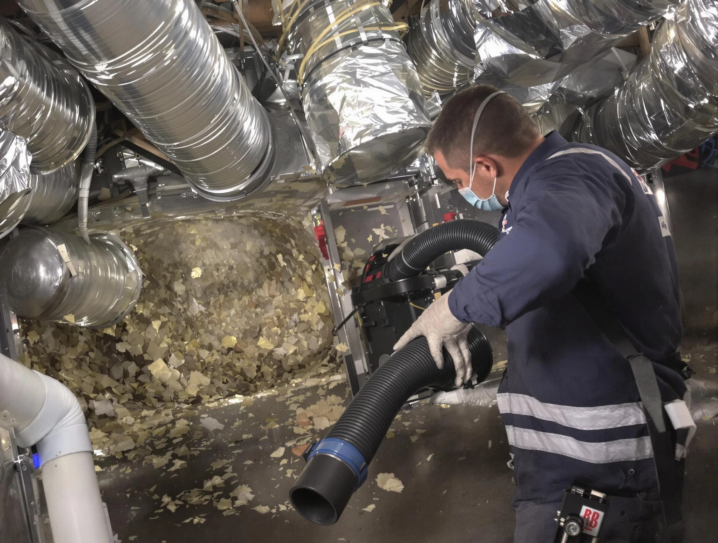 Forest Hills Air Duct Cleaning specialist operating negative pressure cleaning equipment for thorough duct maintenance in Forest Hills
