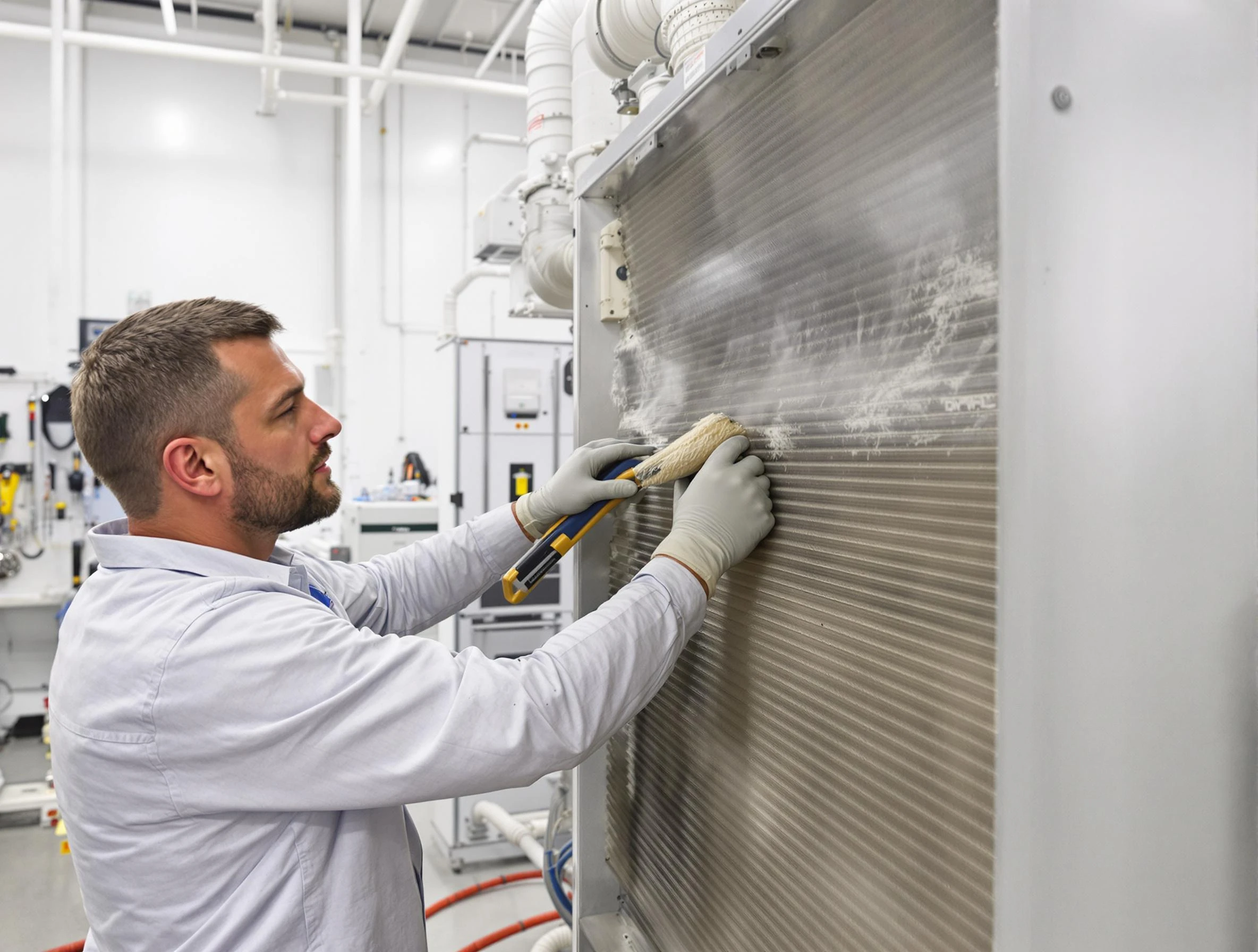 Forest Hills Air Duct Cleaning technician performing precision commercial coil cleaning at a Forest Hills business