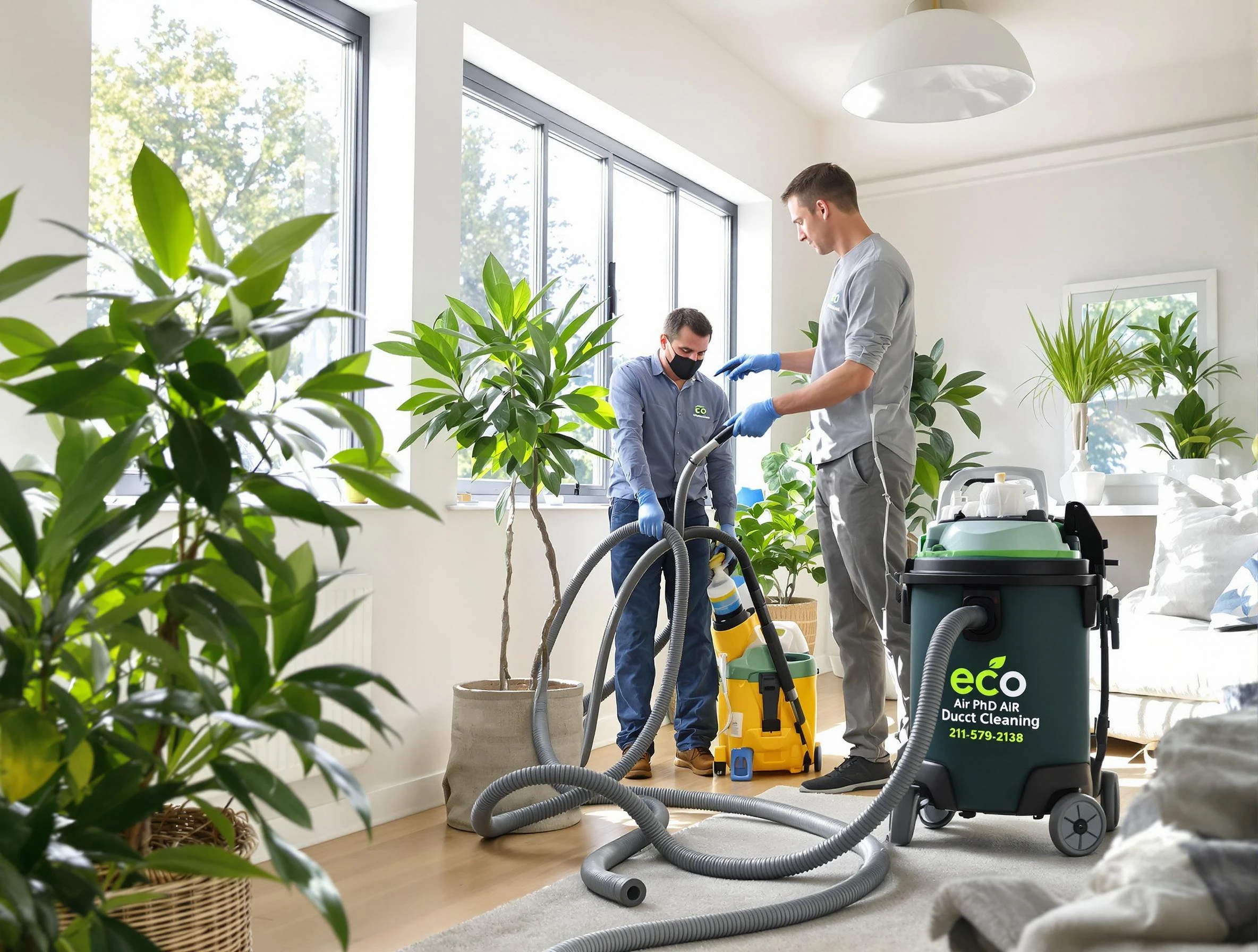 Forest Hills Air Duct Cleaning technician performing eco-friendly duct cleaning using sustainable methods in Forest Hills