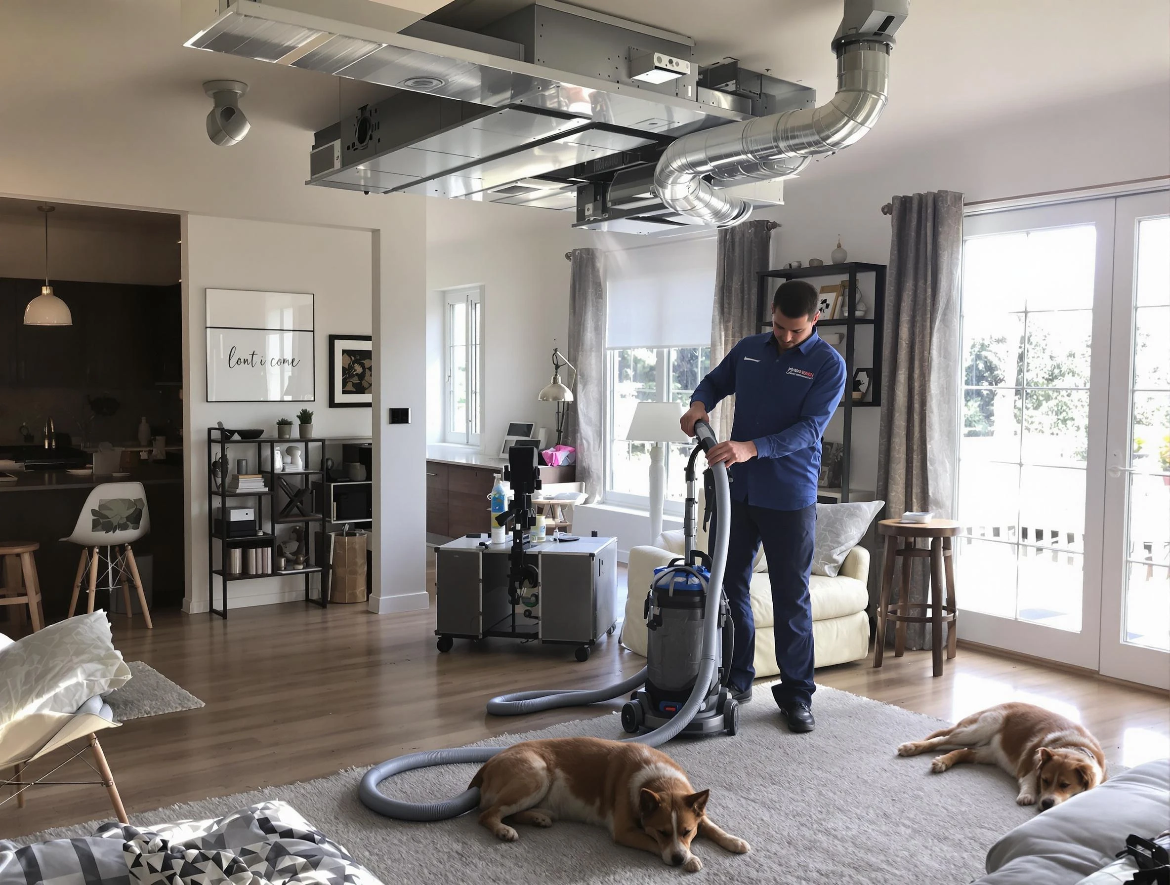 Forest Hills Air Duct Cleaning technician performing detailed indoor duct cleaning for improved air quality in Forest Hills